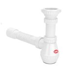 DUKE SIFóN CON VASO + FLEXIBLE EXTENSIBLE 1 1/2" - DESCARGA 40/50 MM