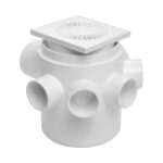 DUKE PILETA DE PATIO PP 110MM X 63MM X (5 ENT X 40MM) C/REJILLA METáLICA CON FILTRO ANTI INSECTO 12 X 12